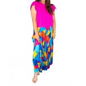 NEW FLYING TOMATO loving you even more pleated pant in blue multi
